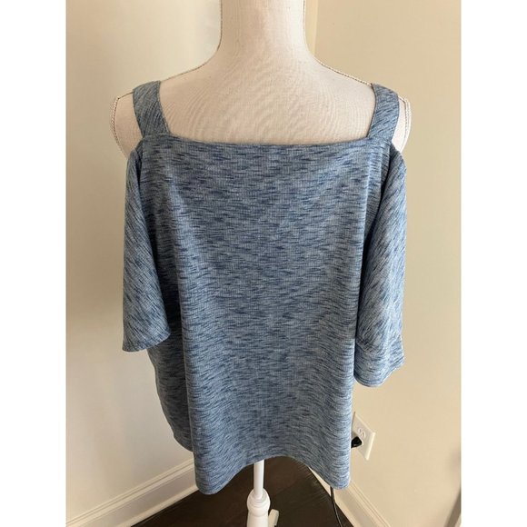 Chico's Cold Shoulder Flutter Sleeve Top Size Large (Chico's 2) - Picture 3 of 7